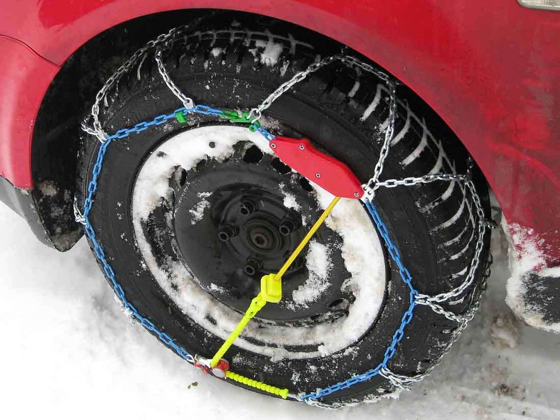 5 pasos para colocar las cadenas en los neumáticos